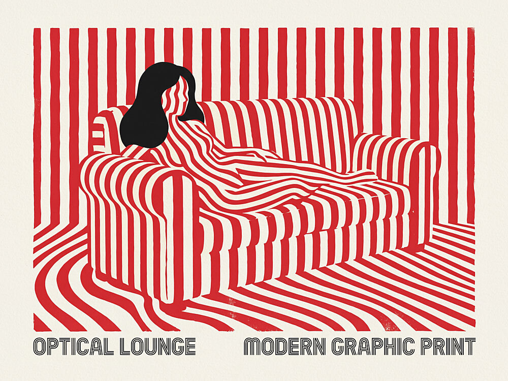 Optical Stripe Lounge art print by Andreas Magnusson for $57.95 CAD