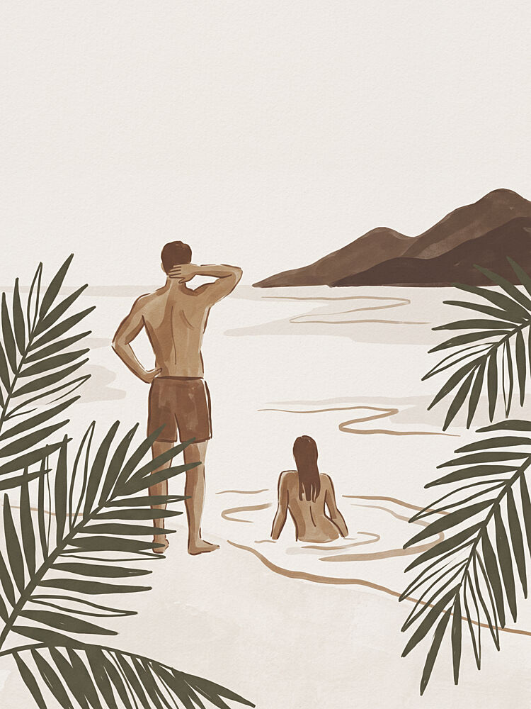 Couple on Tropical Beach art print by Andreas Magnusson for $57.95 CAD