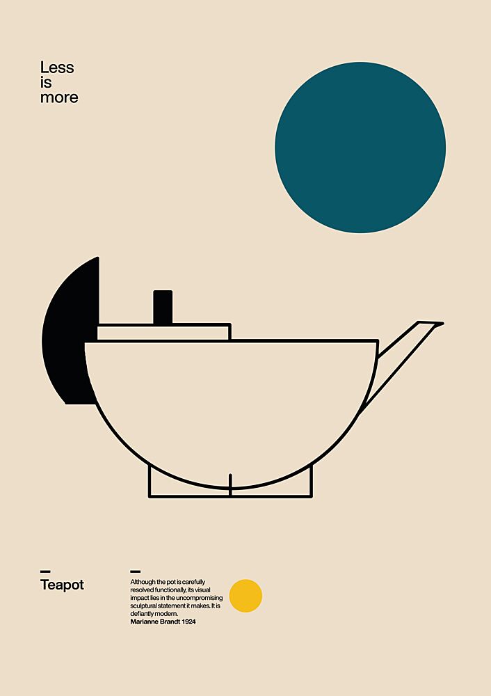 Sleek Bauhaus Teapot art print by David Vineis for $57.95 CAD