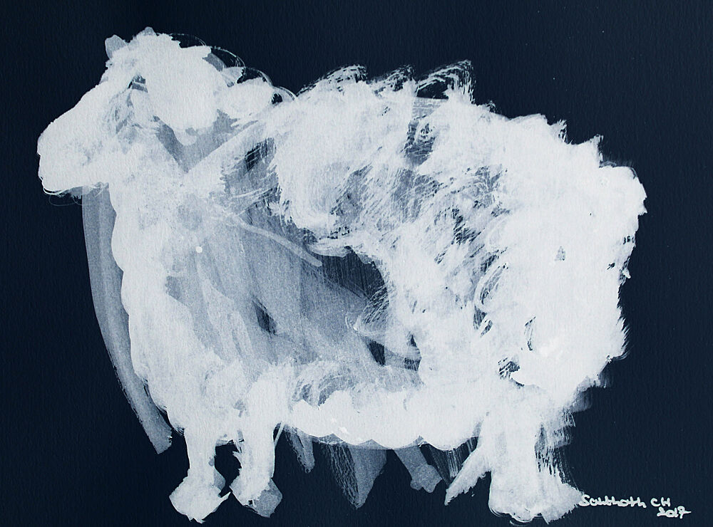 Abstract White Sheep art print by Santhosh Ch for $57.95 CAD