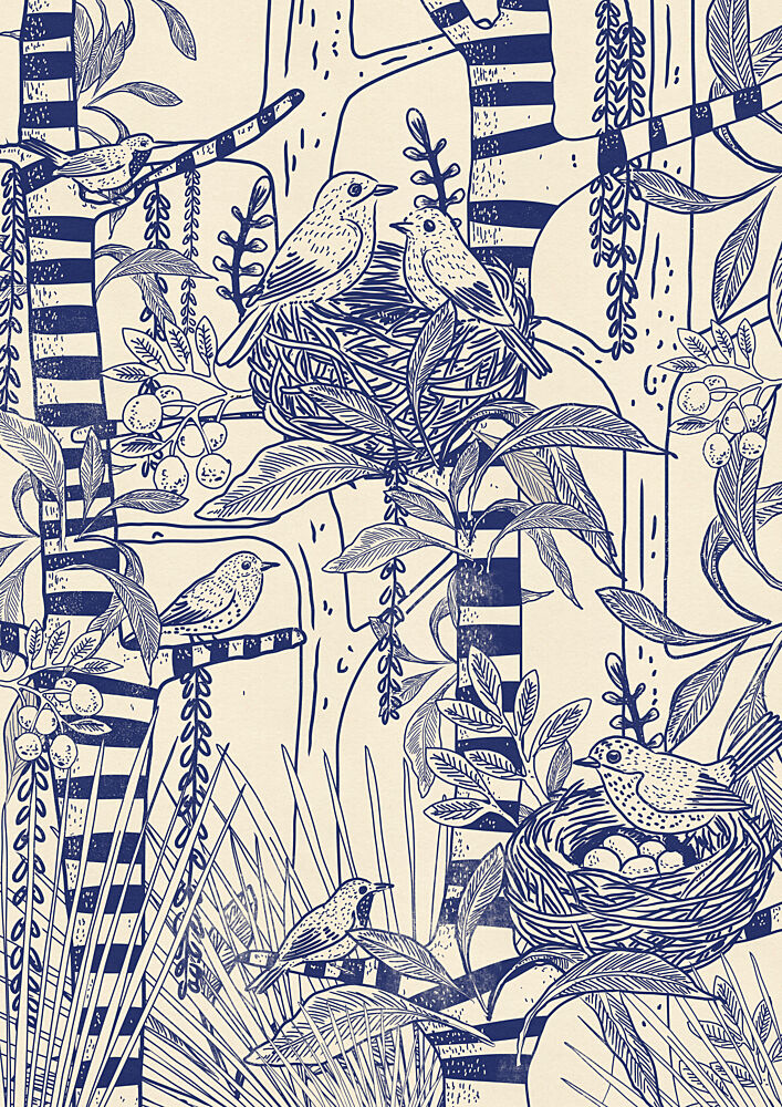 Nesting Birds in Forest art print by Nicholas for $57.95 CAD