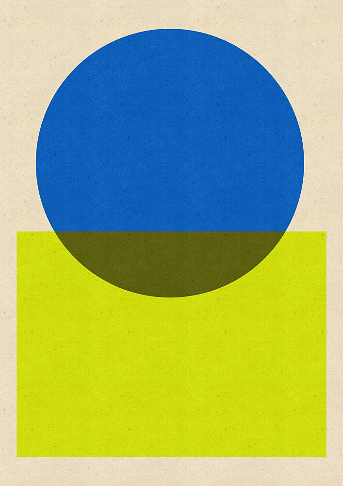 Modern Blue Yellow Forms art print by Nicholas for $57.95 CAD
