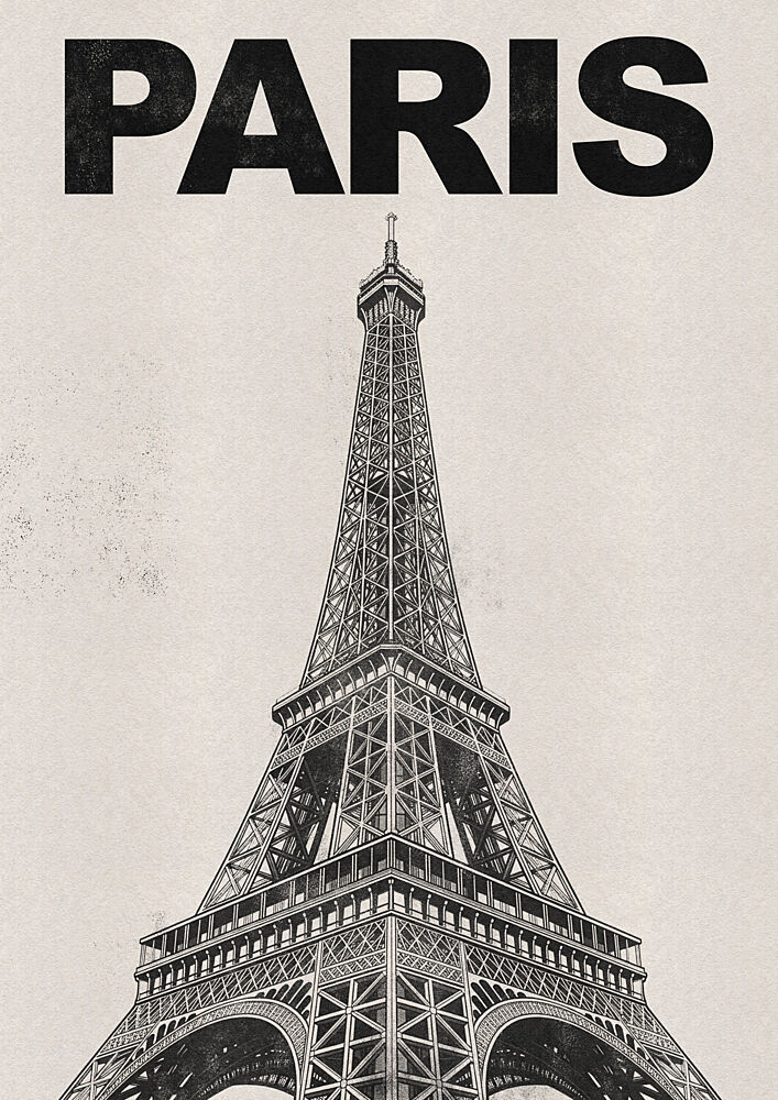 Vintage Paris Eiffel Tower art print by Nicholas for $57.95 CAD