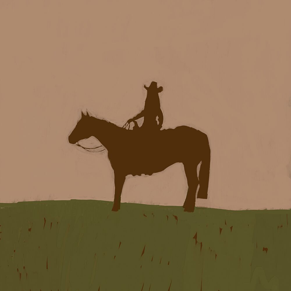 Lone Cowgirl Silhouette art print by Sharyn Bursic for $57.95 CAD