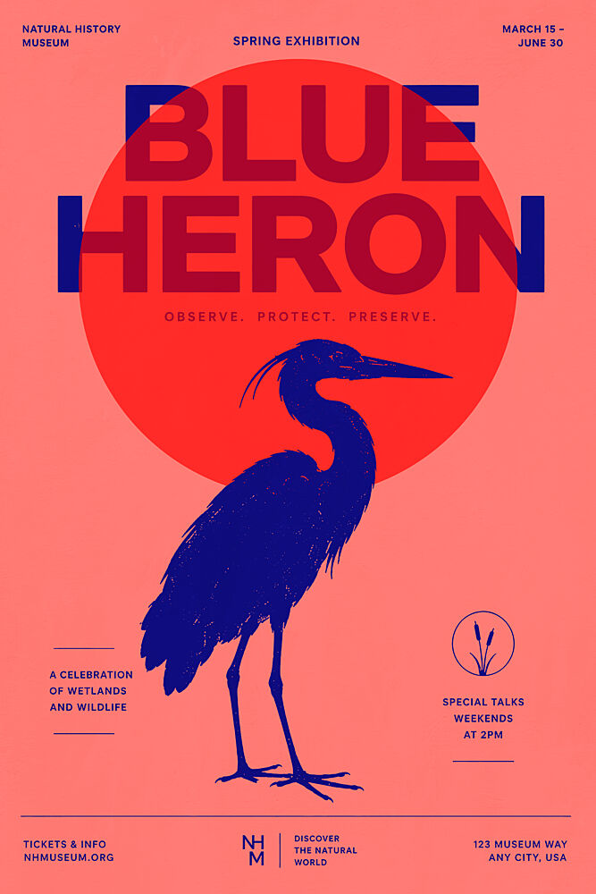 Vibrant Blue Heron art print by Treechild for $57.95 CAD