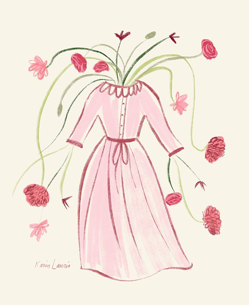 Blooming Pink Dress art print by Karin Lauria for $57.95 CAD