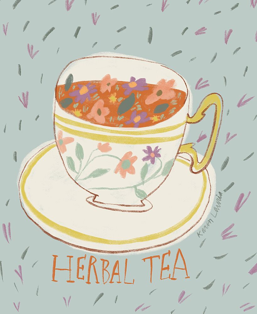 Floral Herbal Tea art print by Karin Lauria for $57.95 CAD