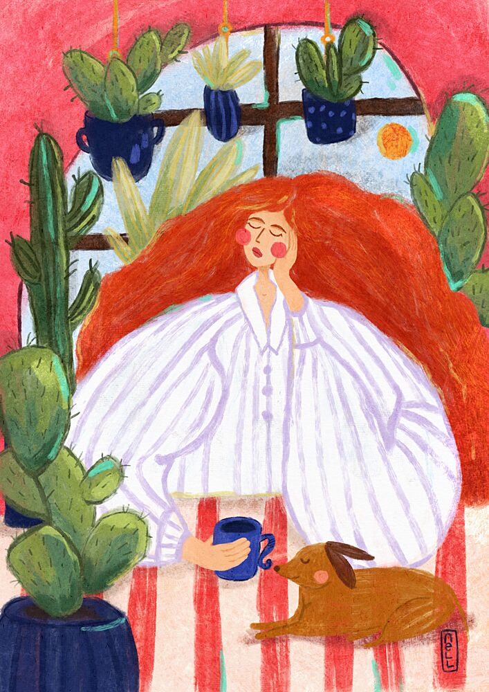Cozy Morning Relaxation art print by Dirkie Nell for $57.95 CAD