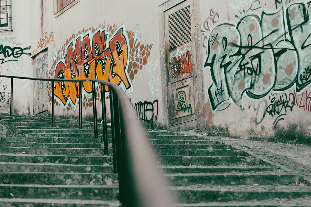 Colorful Urban Graffiti Stairs art print by Aimee Giles for $57.95 CAD