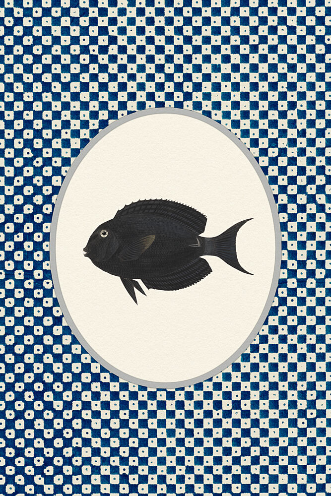 Dark Fish Indigo Pattern art print by Wild Violets for $57.95 CAD