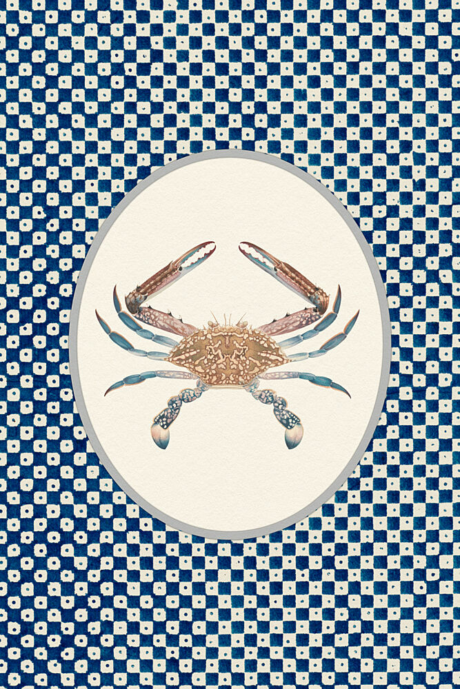 Blue Crab Japanese Pattern art print by Wild Violets for $57.95 CAD