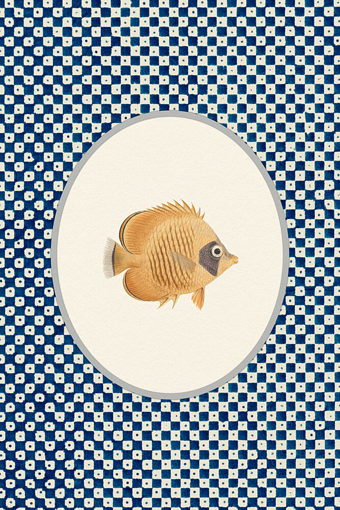 Tropical Fish Indigo Pattern art print by Wild Violets for $57.95 CAD
