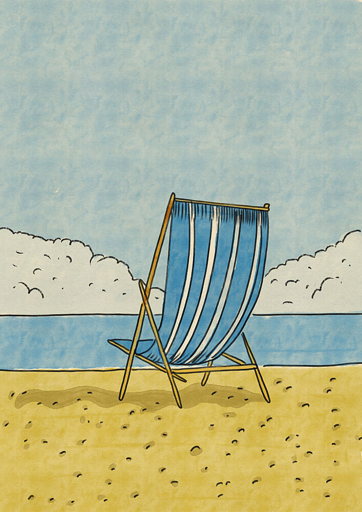 Relaxing Beach Chair art print by Nicholas for $57.95 CAD