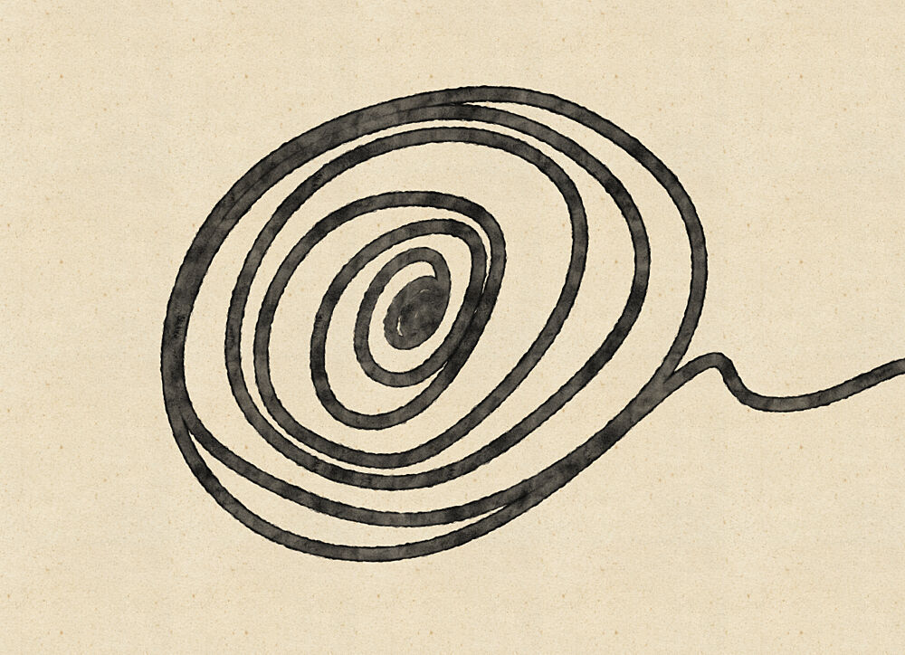 Minimal Black Spiral art print by Nicholas for $57.95 CAD