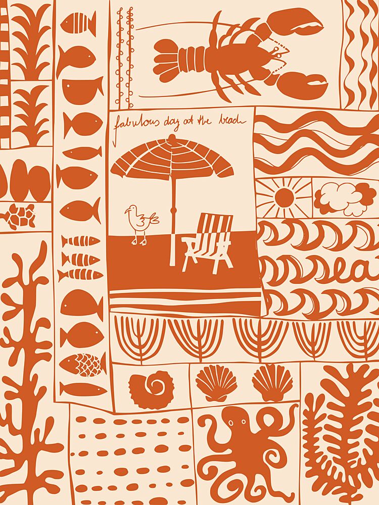 Summer Beach Collage art print by Annick for $57.95 CAD