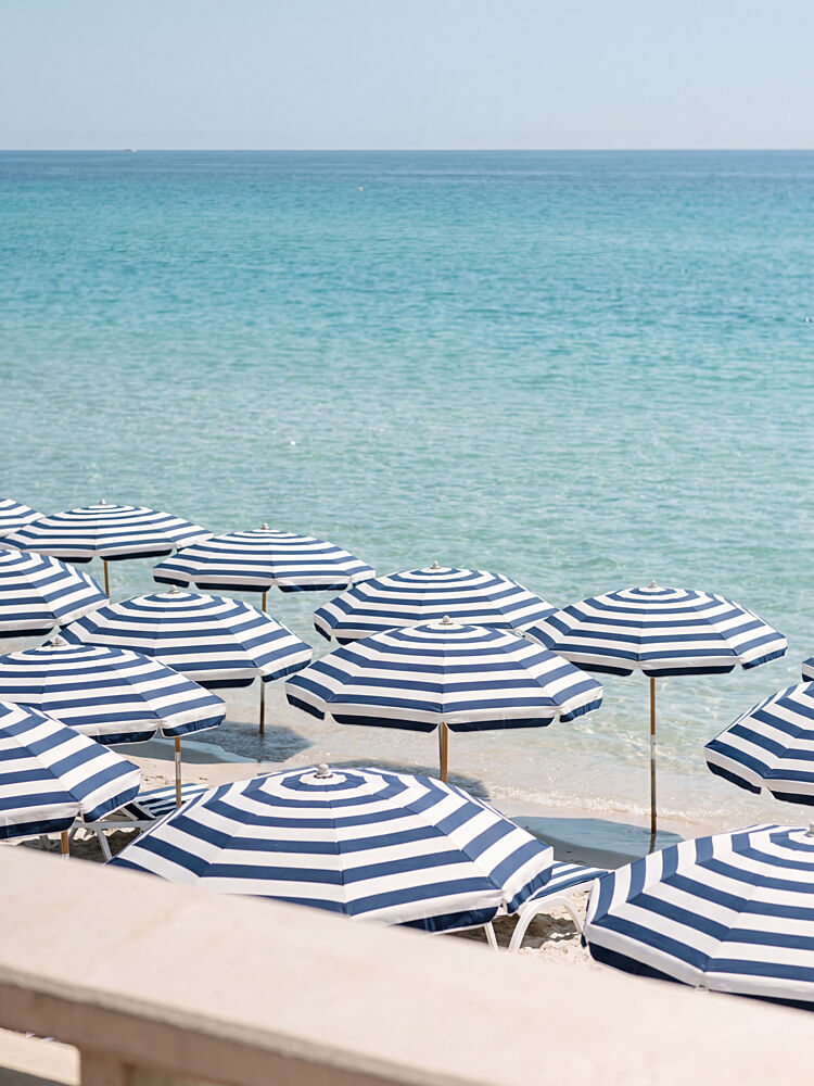 Striped Umbrellas Beach Day art print by Andreas Magnusson for $57.95 CAD