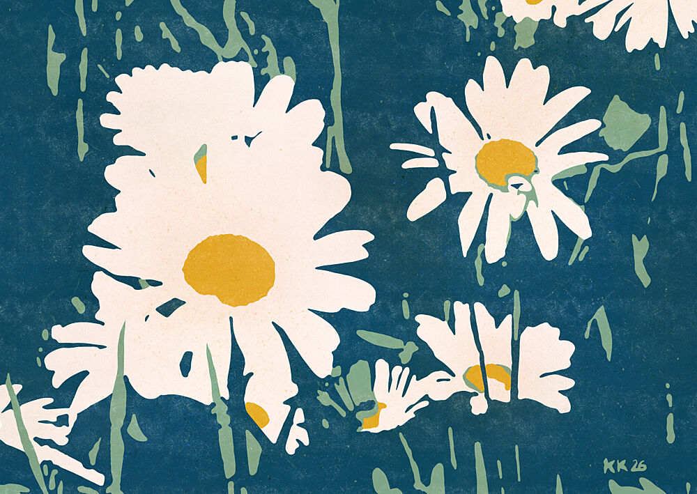 Graphic White Daisies art print by Katariina Kosunen for $57.95 CAD