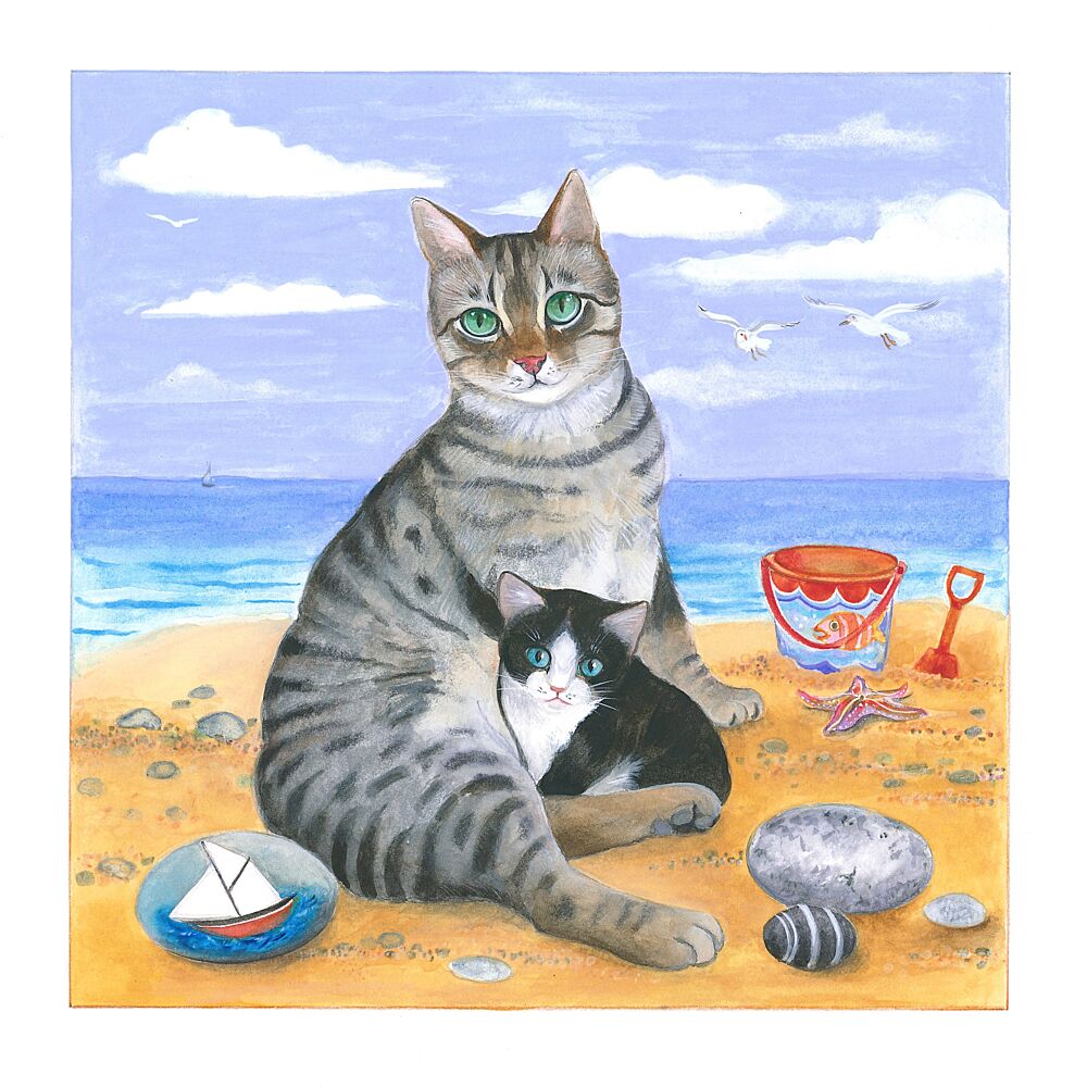 Summer Beach Cats art print by Isabelle Brent for $57.95 CAD