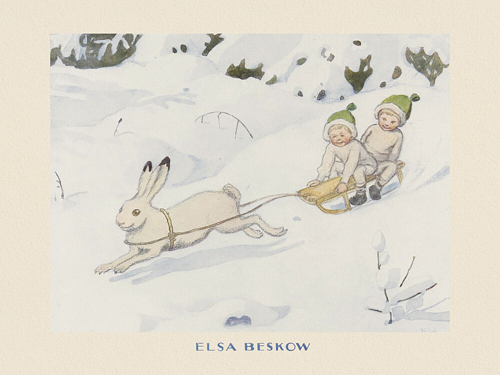 Tomtebobarnen Snoharen art print by Elsa Beskow for $57.95 CAD