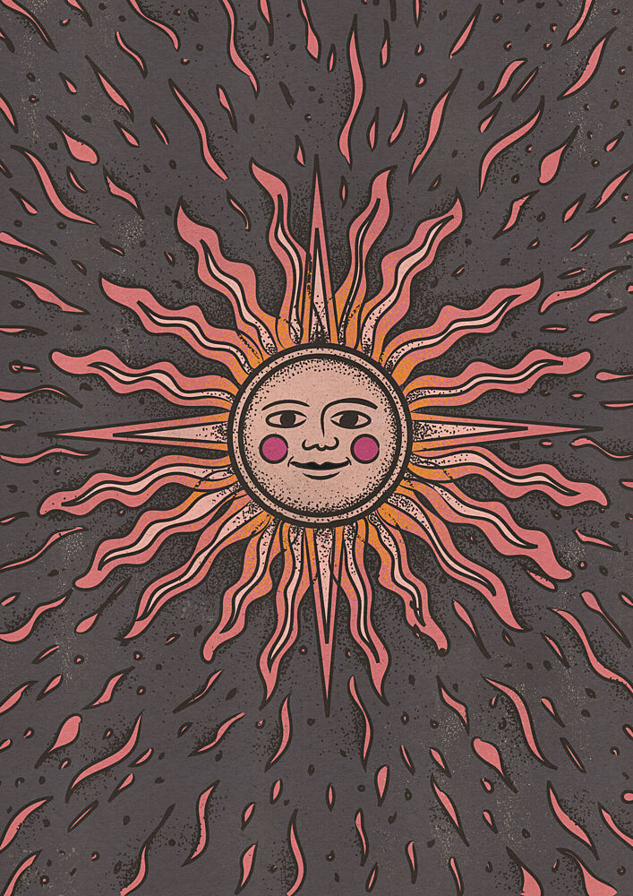 Smiling Celestial Sun art print by Nicholas for $57.95 CAD