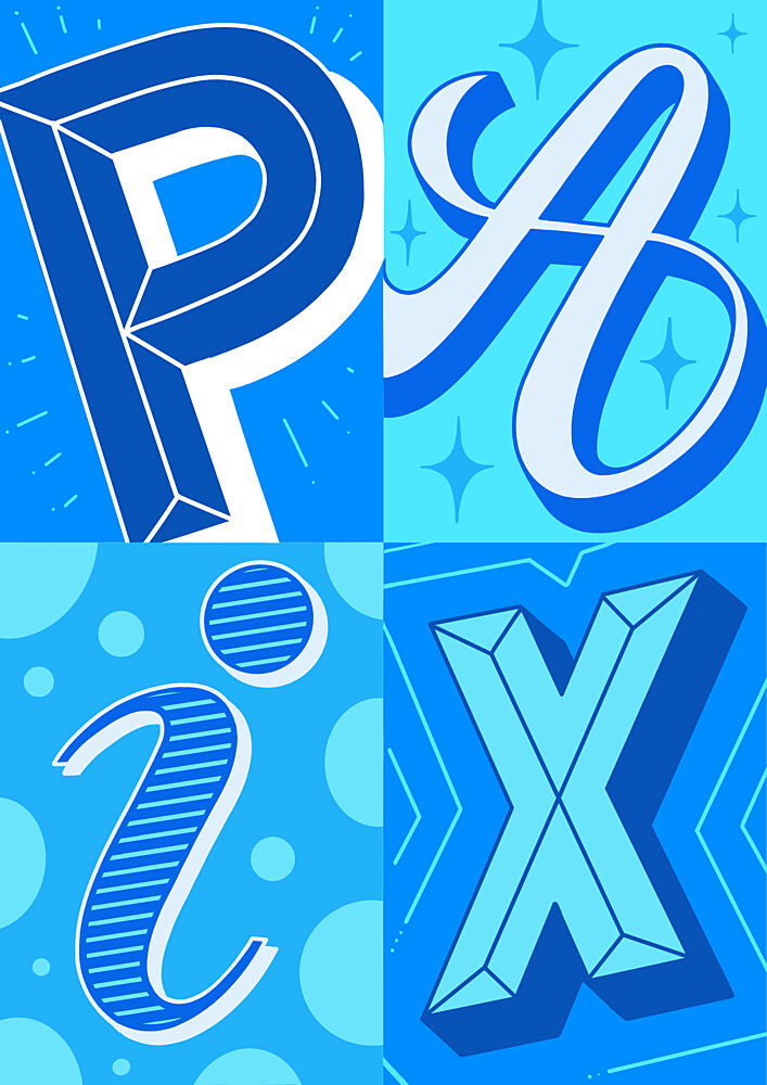 Blue Peace Letters art print by Guillaume Laserson for $57.95 CAD