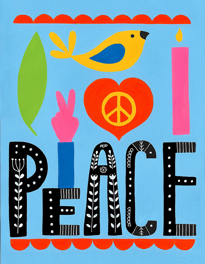Bright Peace Message art print by Sara Coulter for $57.95 CAD