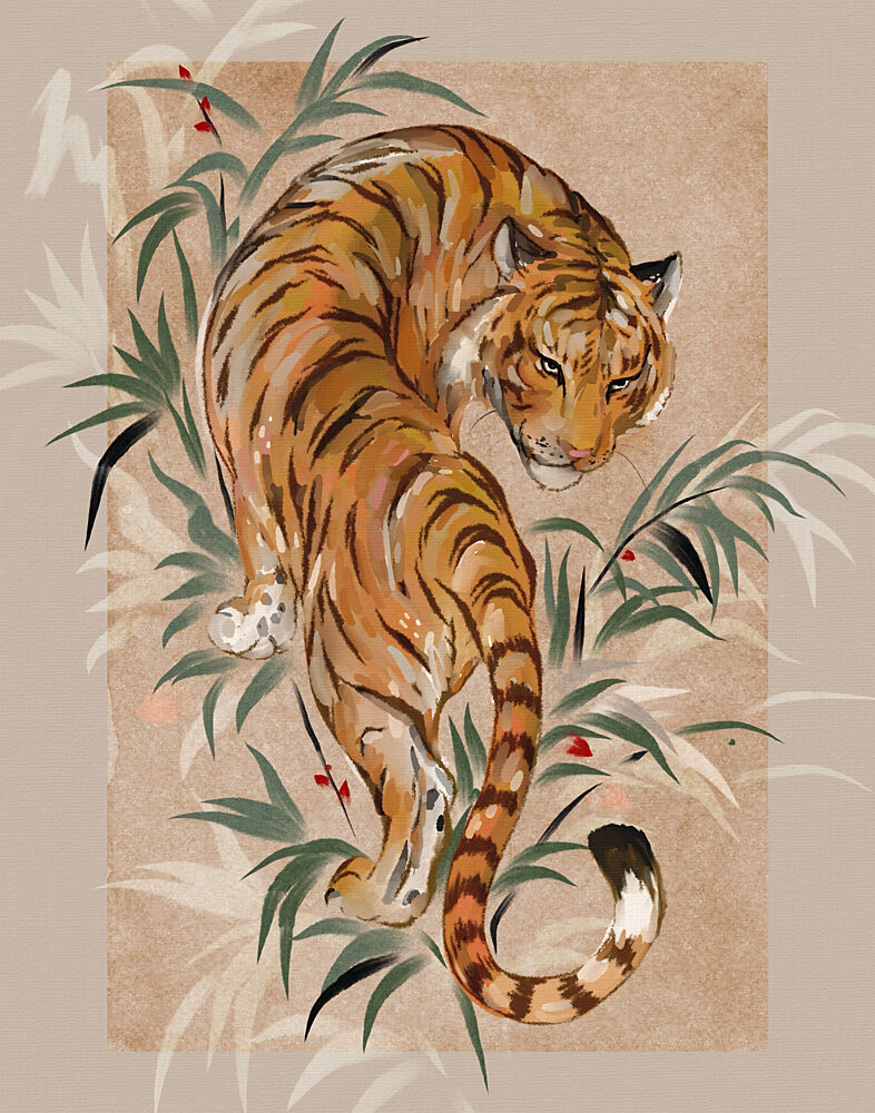 Majestic Tiger in Bamboo art print by Josie George for $57.95 CAD