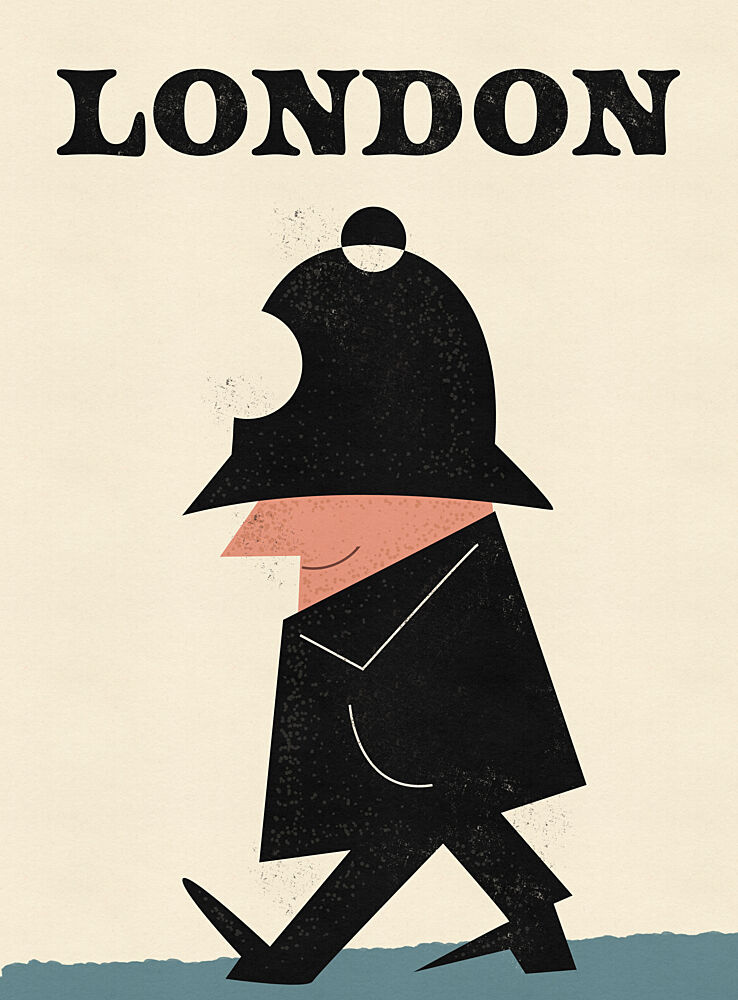 London Bobby Walking art print by Nicholas for $57.95 CAD