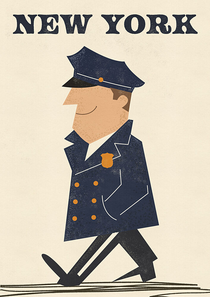 Retro New York Police art print by Nicholas for $57.95 CAD