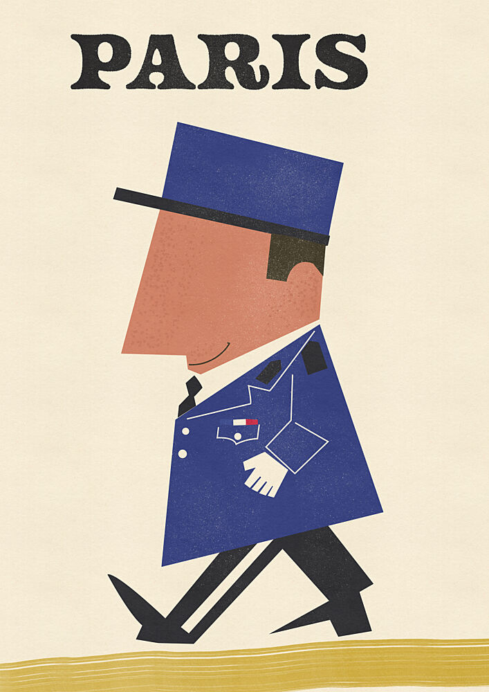 Parisian Officer Walking art print by Nicholas for $57.95 CAD