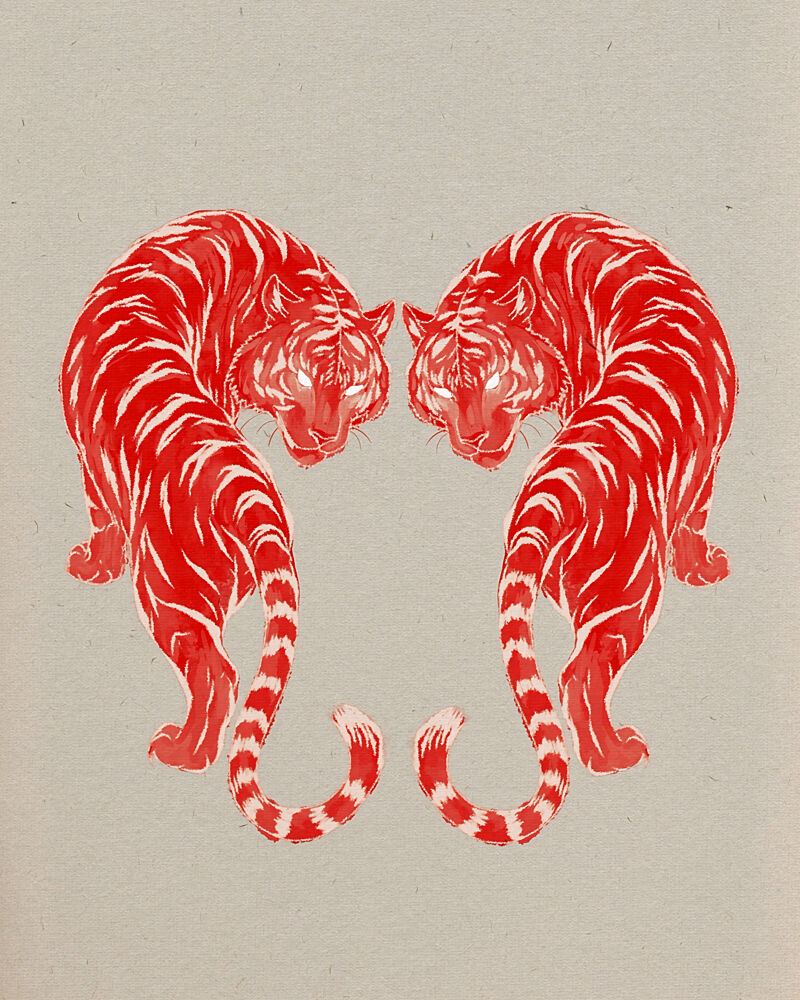 Red Tiger Symmetry art print by Josie George for $57.95 CAD