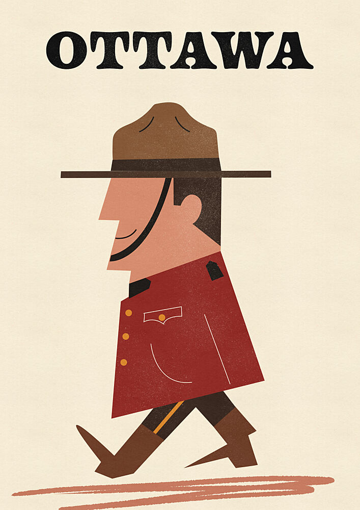 Ottawa Mountie Walking art print by Nicholas for $57.95 CAD
