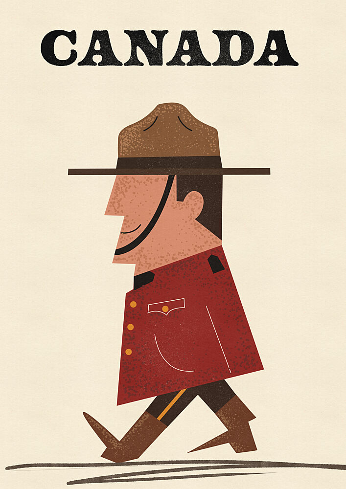 Walking Canadian Officer art print by Nicholas for $57.95 CAD