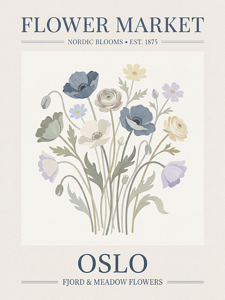 Oslo Flower Market art print by Andreas Magnusson for $57.95 CAD