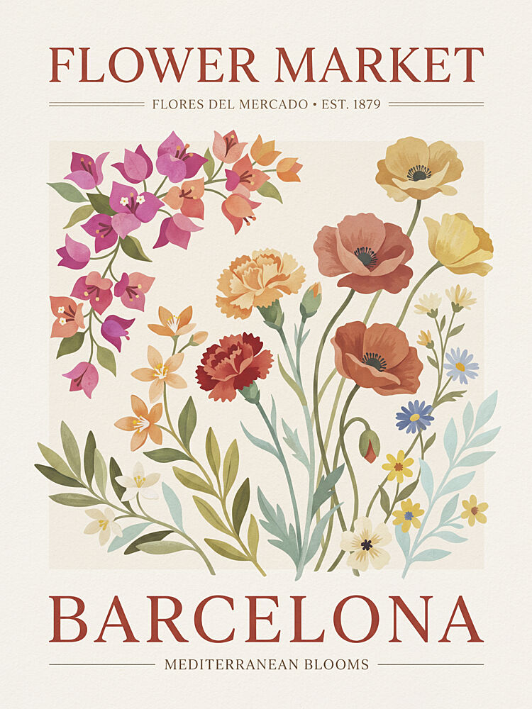 Barcelona Flower Market art print by Andreas Magnusson for $57.95 CAD