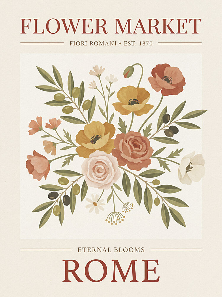 Rome Flower Market art print by Andreas Magnusson for $57.95 CAD