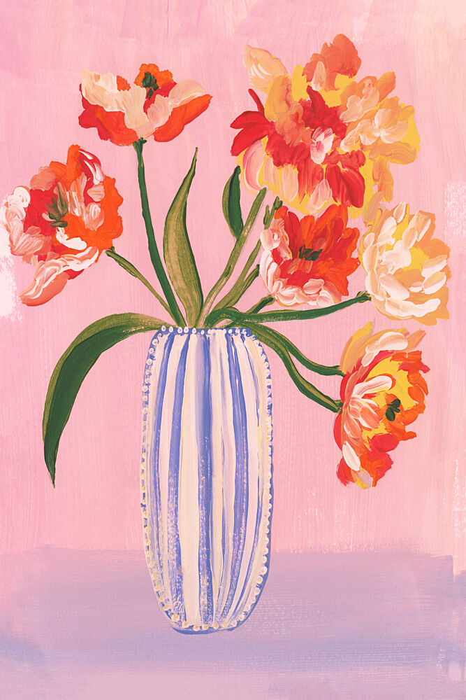 Vibrant Tulip Vase art print by Cartissi for $57.95 CAD