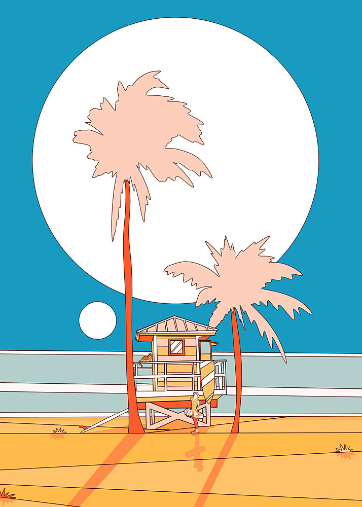 Miami Beach Lifeguard art print by Stephen Wade for $57.95 CAD