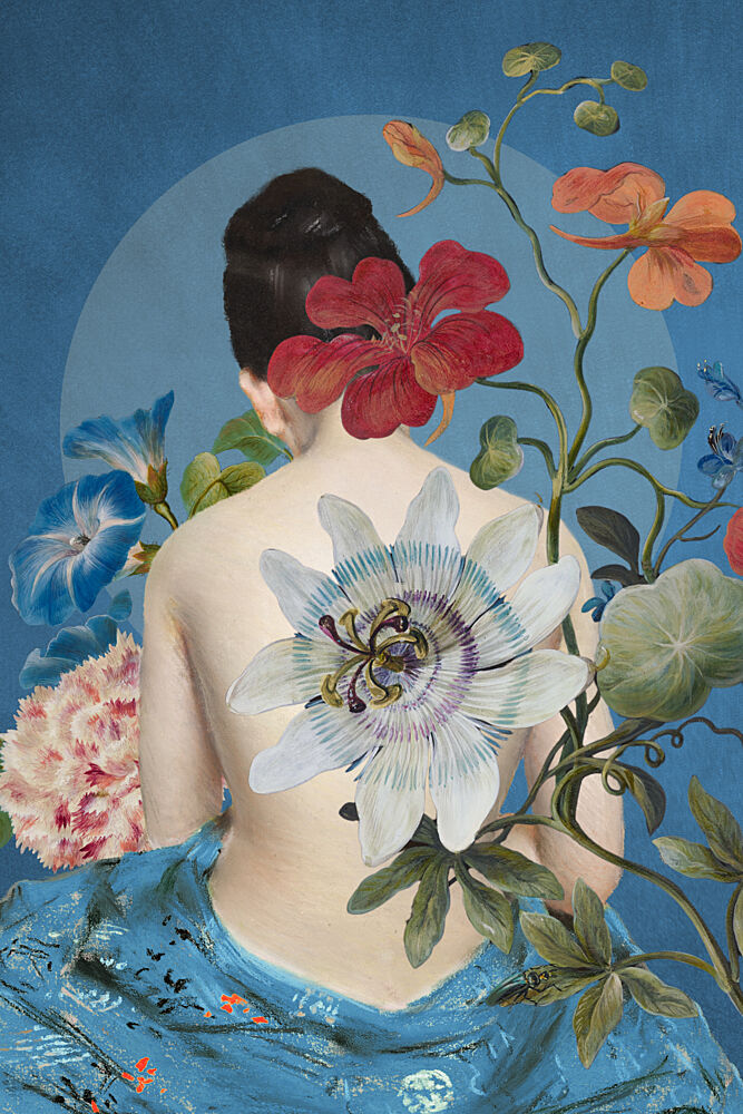 Serene Woman Floral Back art print by Marja van den Hurk for $57.95 CAD