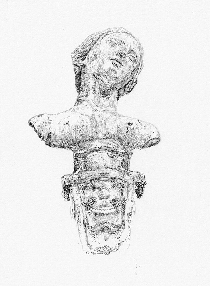 Classical Bust Drawing art print by E.C. Mazur for $57.95 CAD