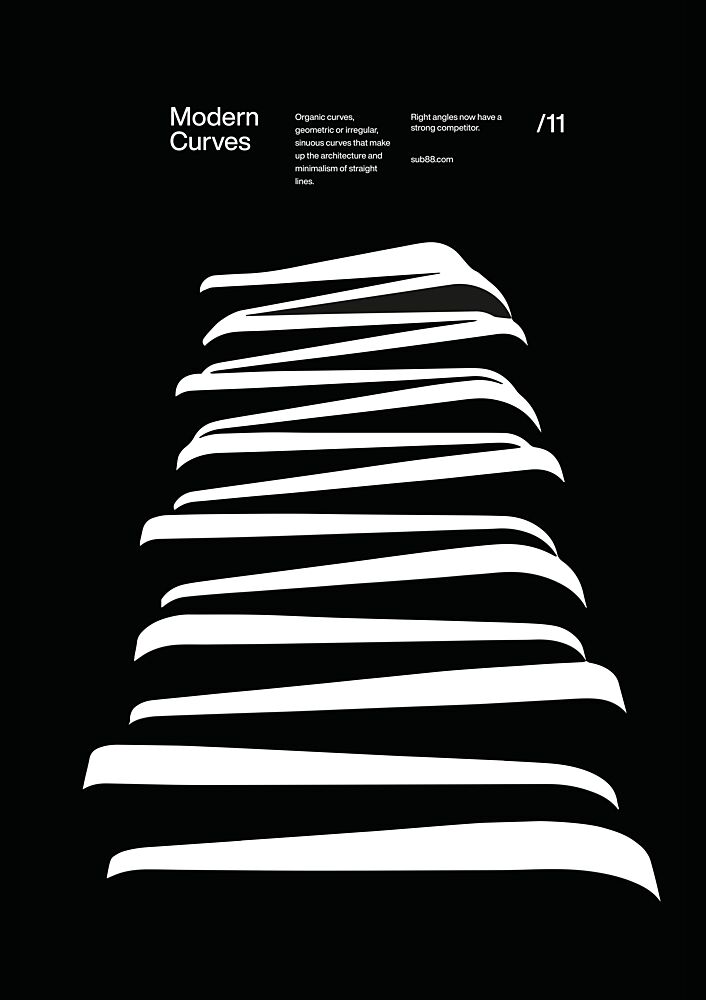 Abstract Modern Curves art print by David Vineis for $57.95 CAD