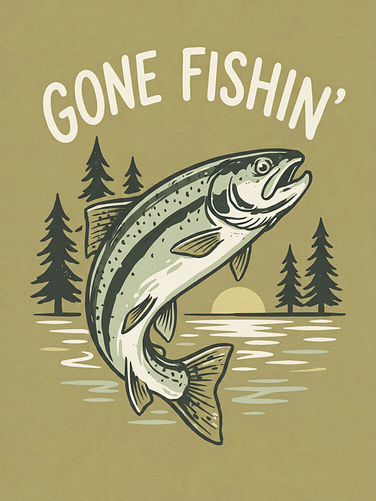Gone Fishin Lake Scene art print by Andreas Magnusson for $57.95 CAD
