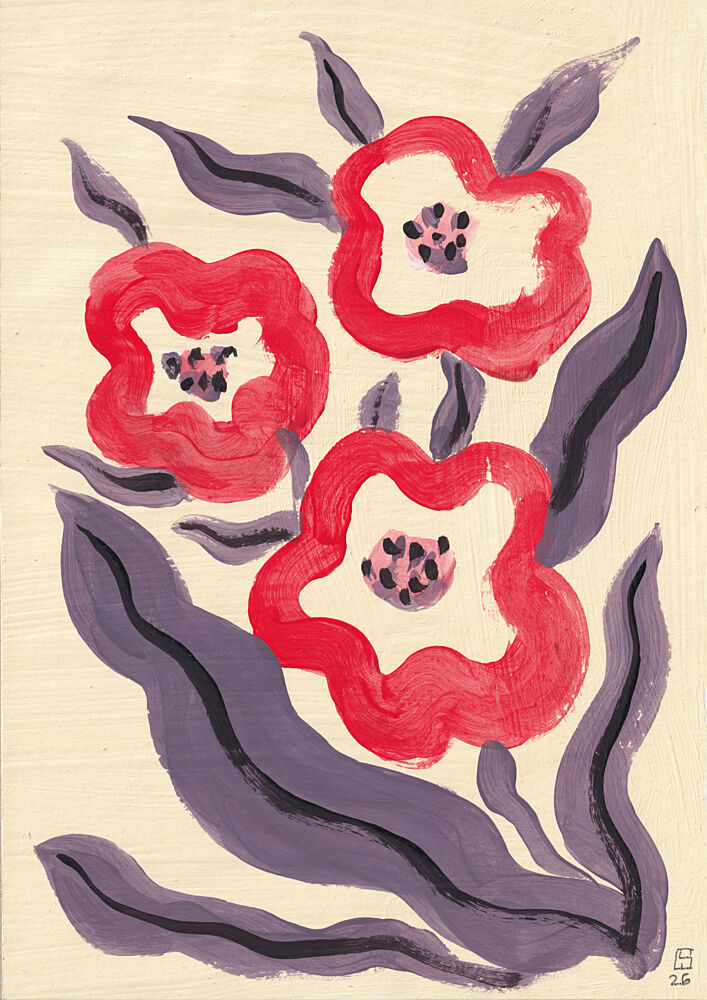 Stylized Red Flowers art print by Catalina Somolinos for $57.95 CAD