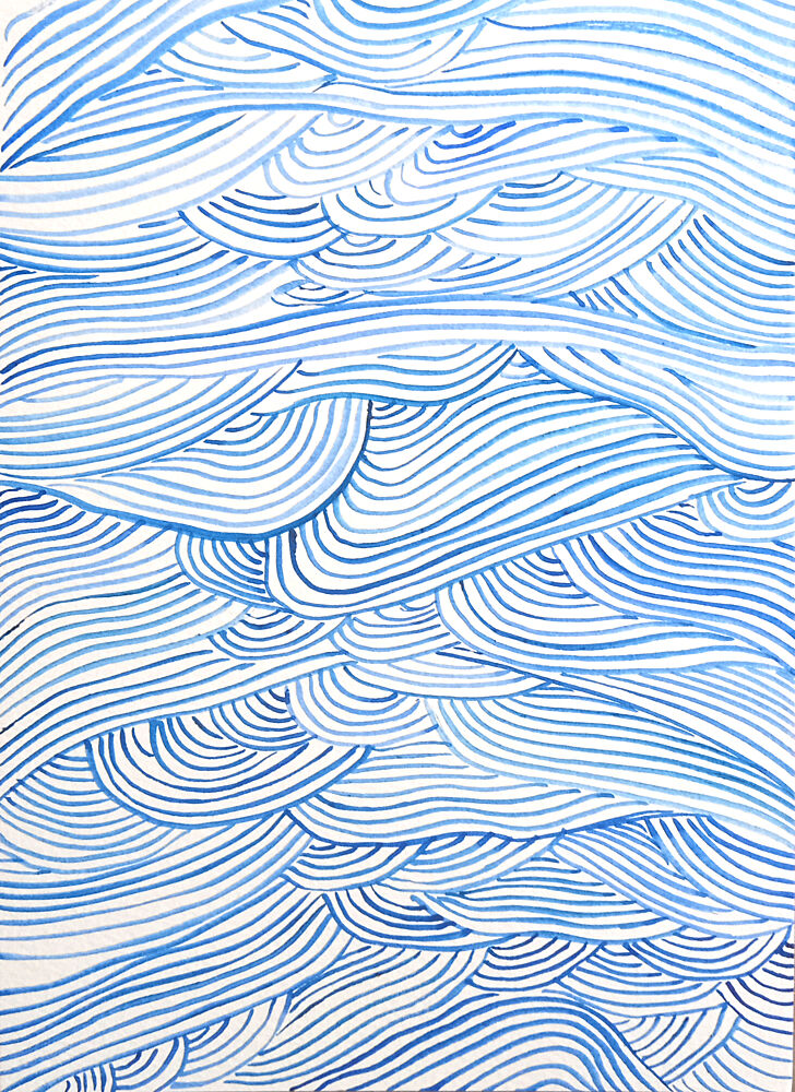 Blue Wave Pattern art print by Elizabeth C for $57.95 CAD