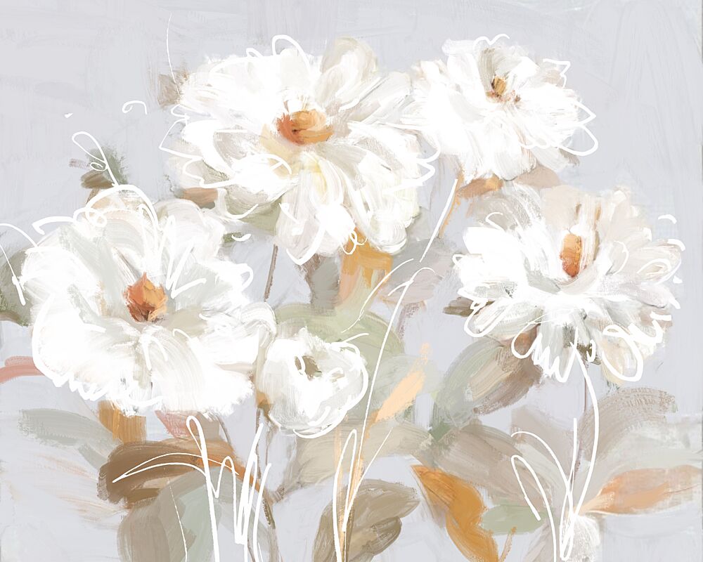 Abstract White Flowers art print by Julia Cheney for $57.95 CAD