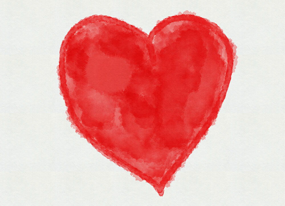 Watercolor Red Heart art print by Nicholas for $57.95 CAD