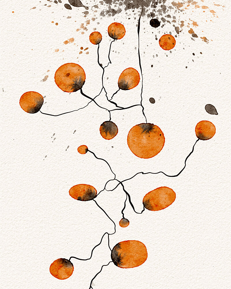 Connected Orange Forms art print by Ankie Kooi for $57.95 CAD