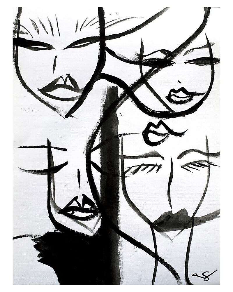 Abstract Women Faces art print by Amy Straley for $57.95 CAD