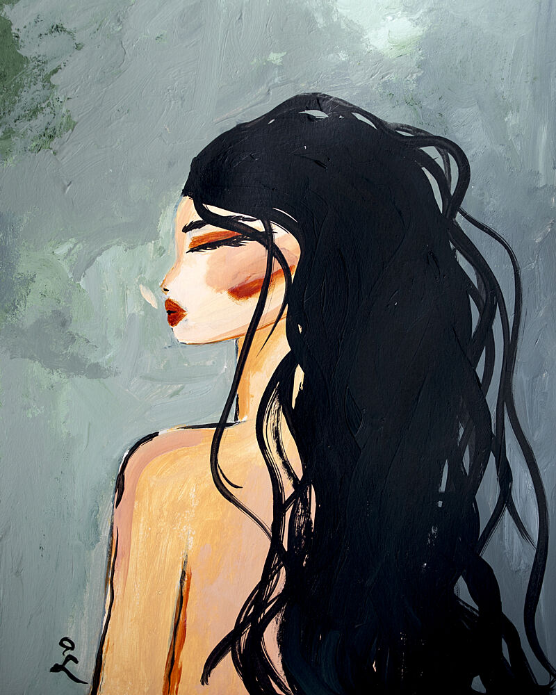 Serene Woman Profile art print by Amy Straley for $57.95 CAD
