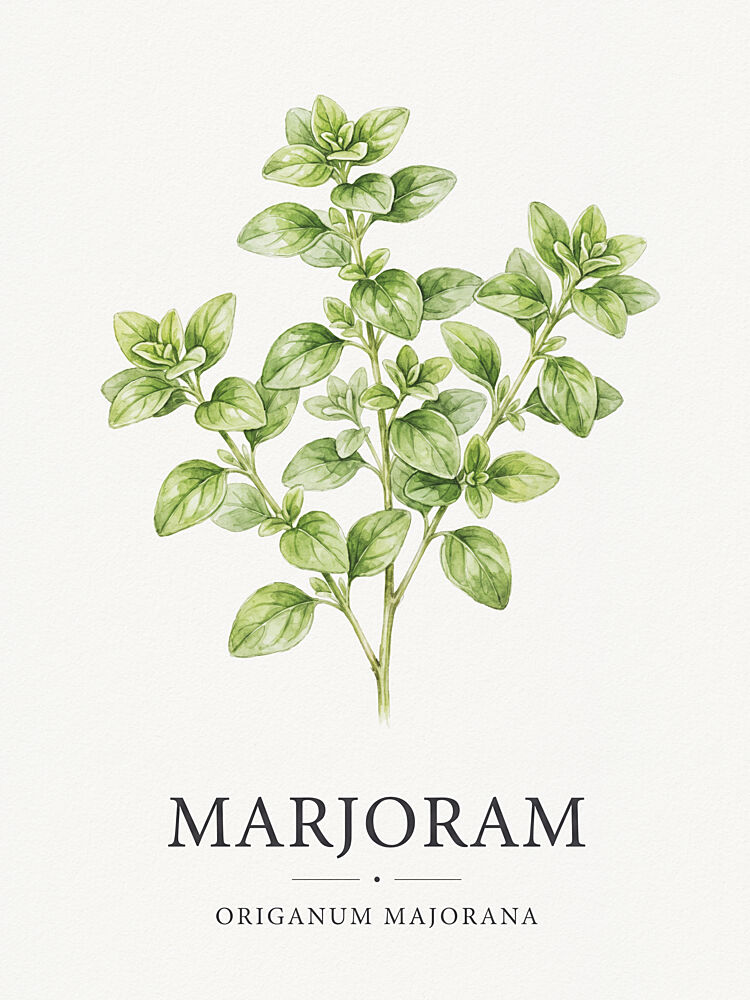 Marjoram Botanical Illustration art print by Andreas Magnusson for $57.95 CAD